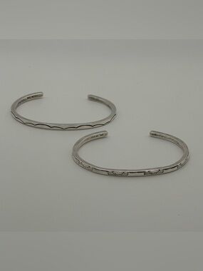 Native American 925 Sterling Silver Cuff Bracelets Set 7” 18.6g